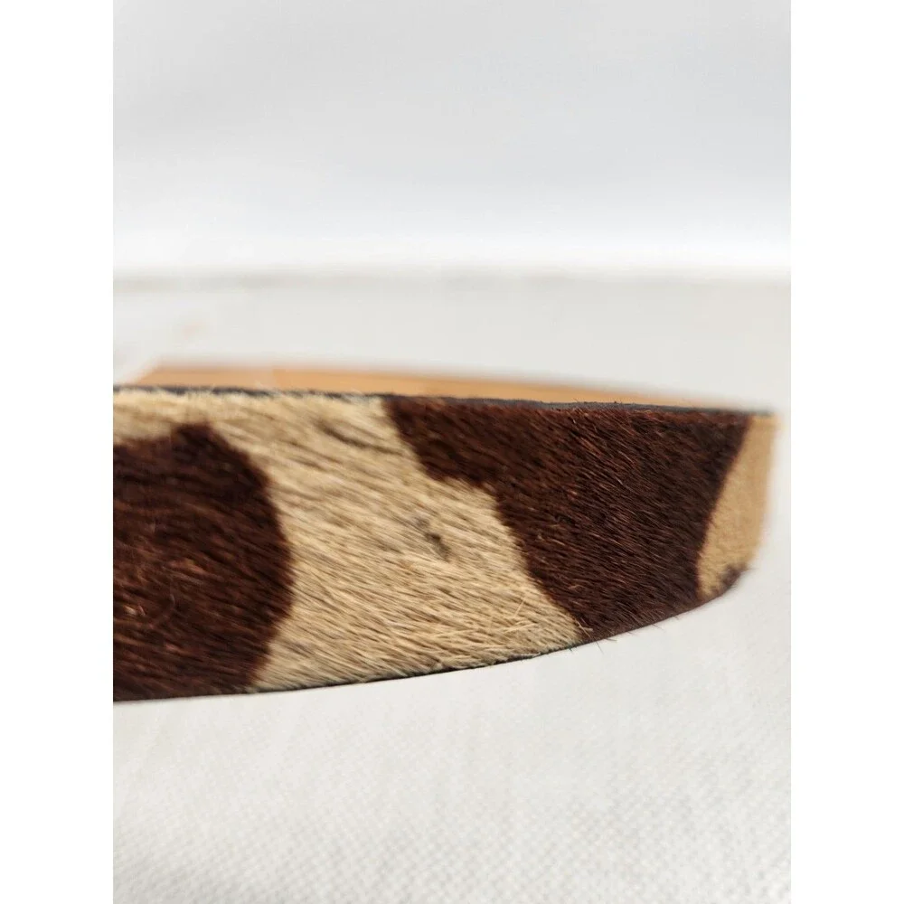 Classiques Entier XL Belt Animal Print Leather PR4229 Brown Tan Flaw